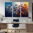 Vibrant Abstract Fish Swarm Art – Colorful Fish Inspired by MyGreatCanvas | Canvas Wall Art Prints | Photo Prints & Wall Decor
