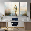 Framed Jesus Walking on Water Wall Art - 3-Panel Christian