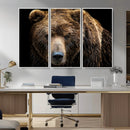 Grizzly Brown Bear Canvas Wall Art, Wildlife Animal Canvas