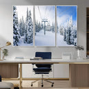 Winter Ski Lift Wall Art Print - Landscape Wall Art | Snowy