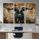 Longhorn Wall Art – Rustic Western Bull Canvas Print, Modern