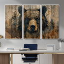 Abstract 399 Bear Wall Art | Rustic Cabin Wall Decor with