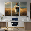 Jesus Shepherd Wall Art | Ready to Hang Triptych Canvas of