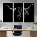 Texas Black Longhorn Bull Wall Art Canvas Print - Western by MyGreatCanvas | Canvas Wall Art Prints | Photo Prints & Wall Decor