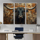 Longhorn Texas Cow Bull Wall Art | Rustic Farmhouse Canvas by MyGreatCanvas | Canvas Wall Art Prints | Photo Prints & Wall Decor