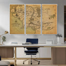 Middle Earth Map Canvas Wall Art – Vintage Fantasy Map