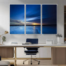 Blue Sunset Ocean Canvas Wall Art Print – Serene Coastal by MyGreatCanvas | Canvas Wall Art Prints | Photo Prints & Wall Decor