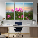 Pink Flower on the Mountain Canvas Print, Framed Pink Flower