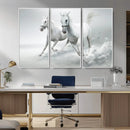 Large Wall Art Canvas Print – Beautiful Running White Horses by MyGreatCanvas | Canvas Wall Art Prints | Photo Prints & Wall Decor