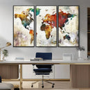 Watercolor World Map Canvas Print – Framed Wall Art for by MyGreatCanvas | Canvas Wall Art Prints | Photo Prints & Wall Decor
