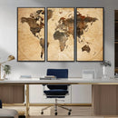 Push Pin World Map Canvas Print – Framed Travel Tracker Wall by MyGreatCanvas | Canvas Wall Art Prints | Photo Prints & Wall Decor