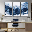 Abstract Blue Mountain Canvas Wall Art – Modern Triptych by MyGreatCanvas | Canvas Wall Art Prints | Photo Prints & Wall Decor
