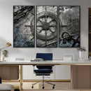 Ship Steering Wheel Vintage Wall Art Canvas Print by MyGreatCanvas | Canvas Wall Art Prints | Photo Prints & Wall Decor