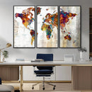Vintage World Map Canvas Wall Art Print, Warm Tone Global by MyGreatCanvas | Canvas Wall Art Prints | Photo Prints & Wall Decor