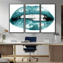 Blue Lips Wall Art Canvas Print
