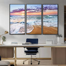 Coastal Sunset Art Beach Canvas Wall Art Print | Ocean Waves by MyGreatCanvas | Canvas Wall Art Prints | Photo Prints & Wall Decor