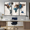 World Map Canvas Print – Framed Travel Map Wall Art for by MyGreatCanvas | Canvas Wall Art Prints | Photo Prints & Wall Decor