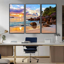 Tropical Island Beach Sunset Canvas Print