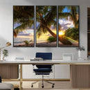 Tropical Island Sunset on the Beach Palms Wall Art Canvas by MyGreatCanvas | Canvas Wall Art Prints | Photo Prints & Wall Decor