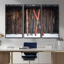 Vintage Ski Gear Canvas Print, Vintage Ski Gear Against