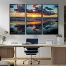 Beach Sunset Print - Stunning Ocean Canvas Artwork with