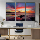 Glorious Sunset on The Beach Wall Art Canvas Print