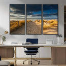 Ocean Beach Dark Clouds Wall Art Canvas Print