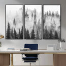 Forest Wall Art Print | Foggy Pine Forest Canvas Wall Art -