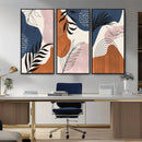 Boho Wall Art Canvas Print Set Mid-Century Prints Bohemian