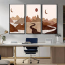 Boho Wall Art Canvas Print Set Mid-Century Prints Bohemian