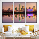 Colorful Dallas City Lights Night Skyline Wall Art Print