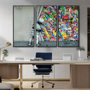 Banksy Colorful Street Graffiti Canvas Wall Art Print, by MyGreatCanvas | Canvas Wall Art Prints | Photo Prints & Wall Decor