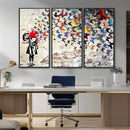 Banksy Art Butterfly Girl Explosion Canvas Art – Vibrant