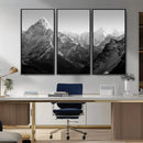Everest Himalaya Mountain Peaks Black & White Triptych