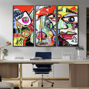 Picasso Style Art Abstract Canvas Wall Art Print , Colorful