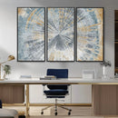 Radiant Abstract Wood Rings Canvas Art – Modern Triptych