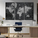 World Map Canvas Print – Detailed Map of the World Wall Art