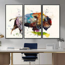 Abstract Buffalo Wall Art, Western Watercolor Bison Canvas