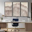 Tree Ring Wall Art Triptych, Rustic Wood Ring Canvas Print,