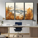 Golden Autumn Forest Wall Art Canvas | Mountain Landscape