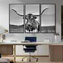 Texas Longhorn Cow Wall Art, Texas Longhorn Canvas, Cattle