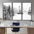 Winter Forest Wall Art Canvas Print – Framed Snowy Mountain