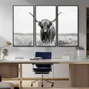 Highland Cow Canvas Wall Art – Majestic Beauty in Black and by MyGreatCanvas | Canvas Wall Art Prints | Photo Prints & Wall Decor