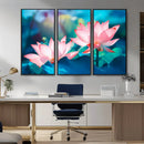 Pink Lotus Flower Canvas Wall Art | Vibrant Floral Wall