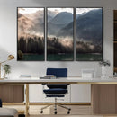 Foggy Mountain Canvas Print Forest Wall Art
