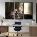 Jesus Canvas Wall Art - Jesus Running After Lost Lamb,