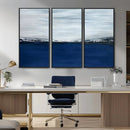 Navy Blue Abstract Wall Art Canvas Print