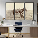 Cowboy Wall Art - Western Horse Canvas Print - Vintage