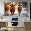 Scottish Highland Cow Horn Farm Wall Art Canvas Print