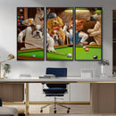 Dogs Playing Pool Canvas Wall Art Funny Gifts Dog Print